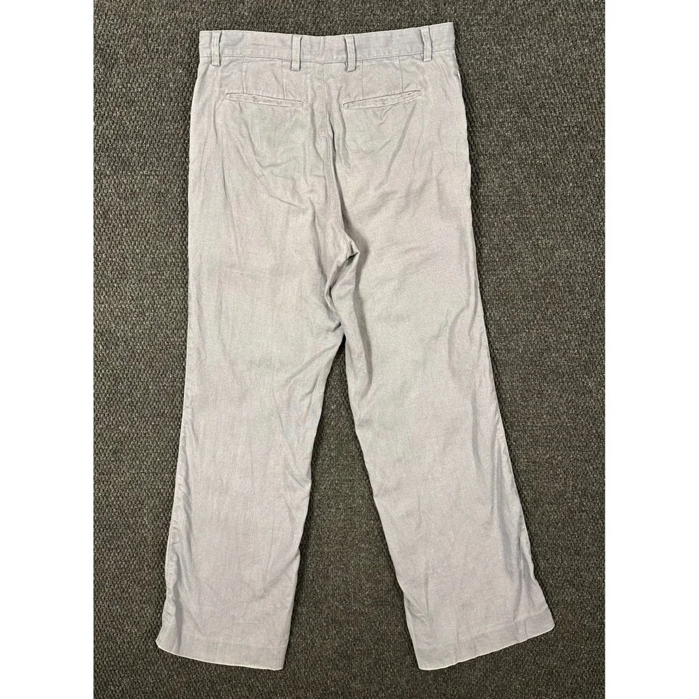Vintage Banana Republic Linen Pants Mens 31x32 Gray 2001 Straight Leg Trousers